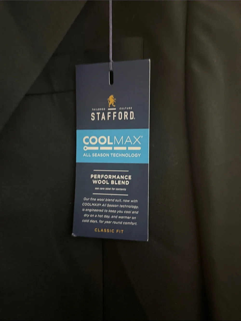 Stafford Coolmax Black Men's Two-Button Blazer40 regular suit jacket business